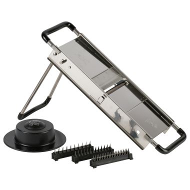 Louis Tellier – Mandoline du Chef i Rostfritt Stål – Vändbar med 4 Julienne-blad (2–4–7–10 mm)