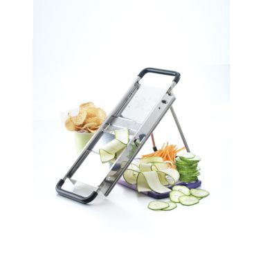 Louis Tellier – Mandoline du Chef i Rostfritt Stål – Vändbar med 4 Julienne-blad (2–4–7–10 mm)