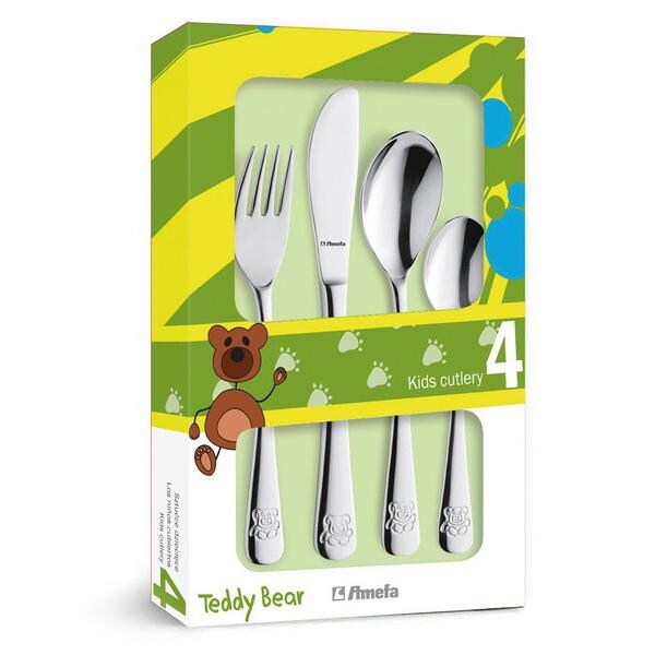 Amefa, Teddy Barnbestick Rostfritt Stål 4-Pack