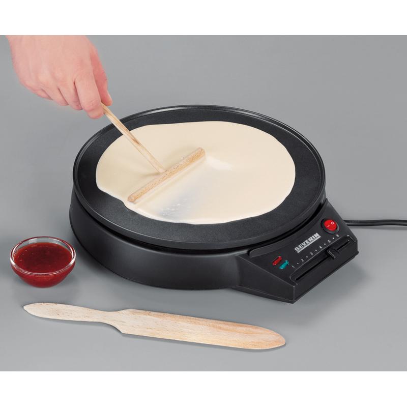 Severin Pannkaksjärn CM 2198 – 30 cm, 1000 W, Svart