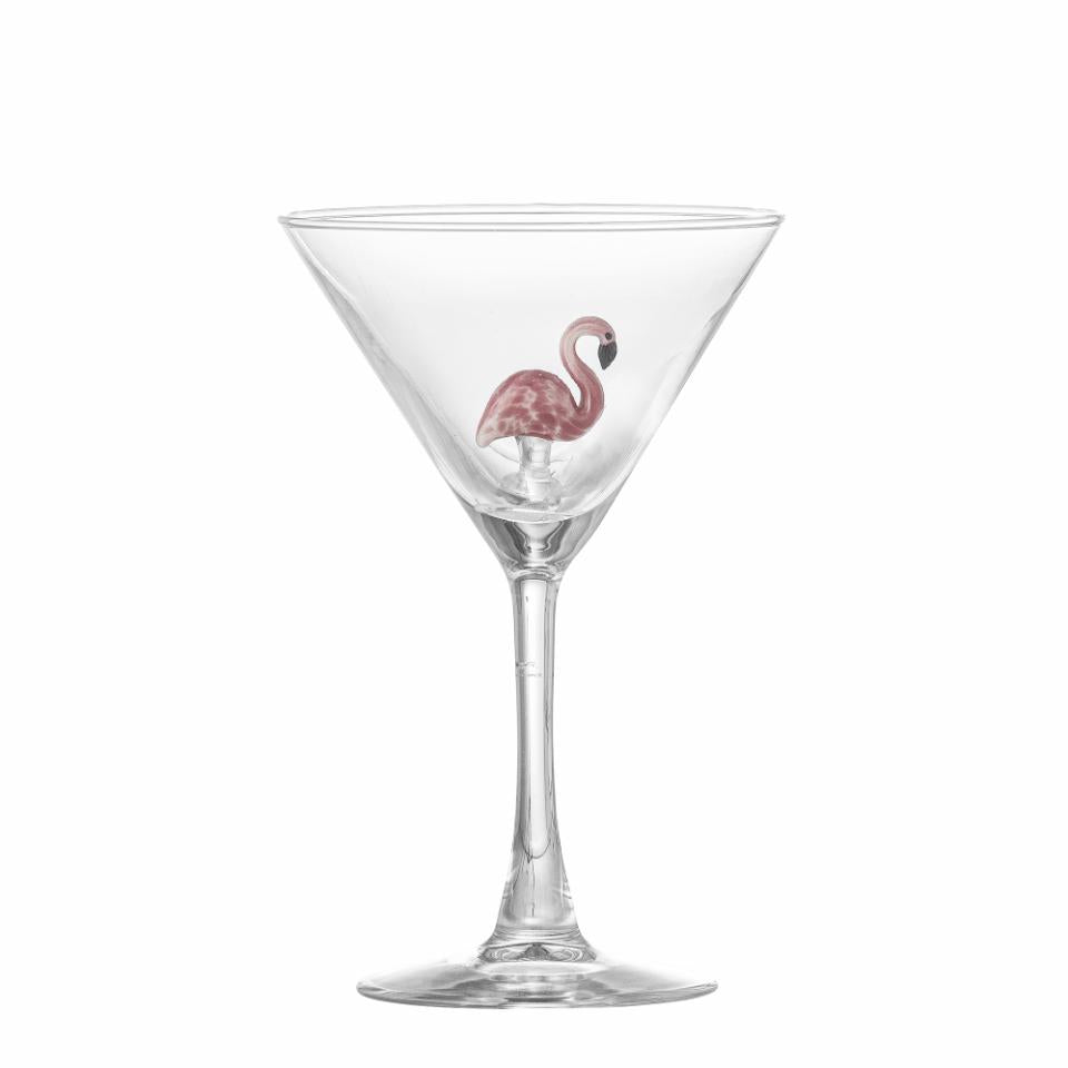 Bloomingville, Misa Cocktailglas Ø9 Flamingo Mönster 170 ml