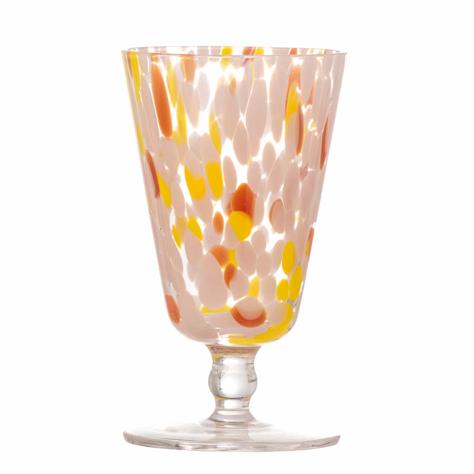 Bloomingville, Lilya Vinglas Ø8 Pastellfärgat Mönster 275 ml