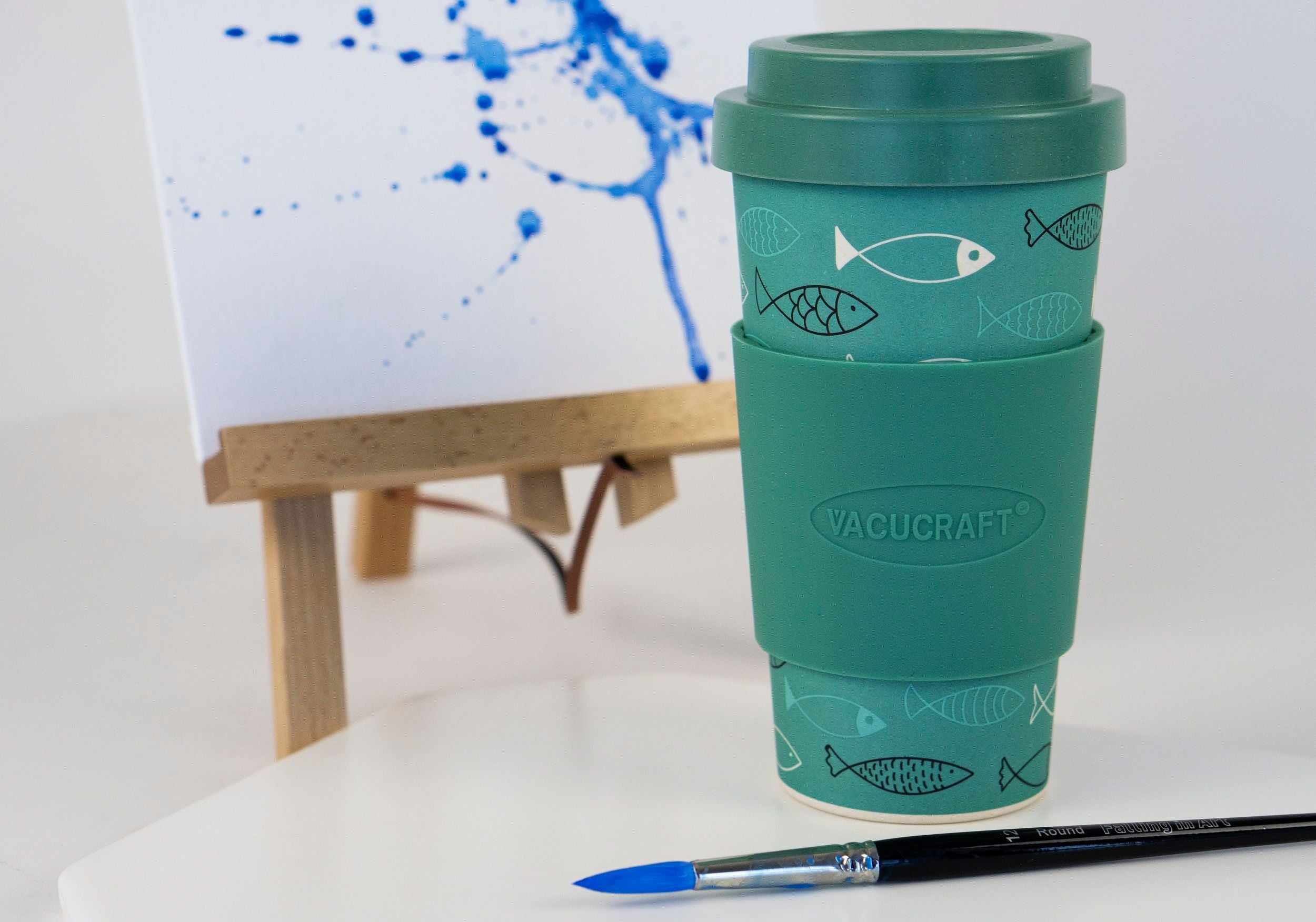 Vacucraft Bambu Kaffe & Te Kopp – 590 ml, Mörkgrön