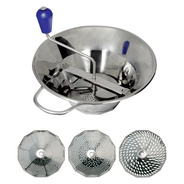 Louis Tellier Grönsakskvarn N°3 – Rostfri med 3 Galler (Ø 1,5 / 2,5 / 4 mm)