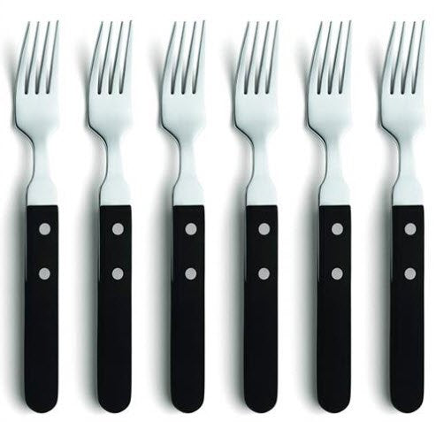 Amefa, Grillgaffel Rostfritt Stål & Svart Handtag 6-Pack