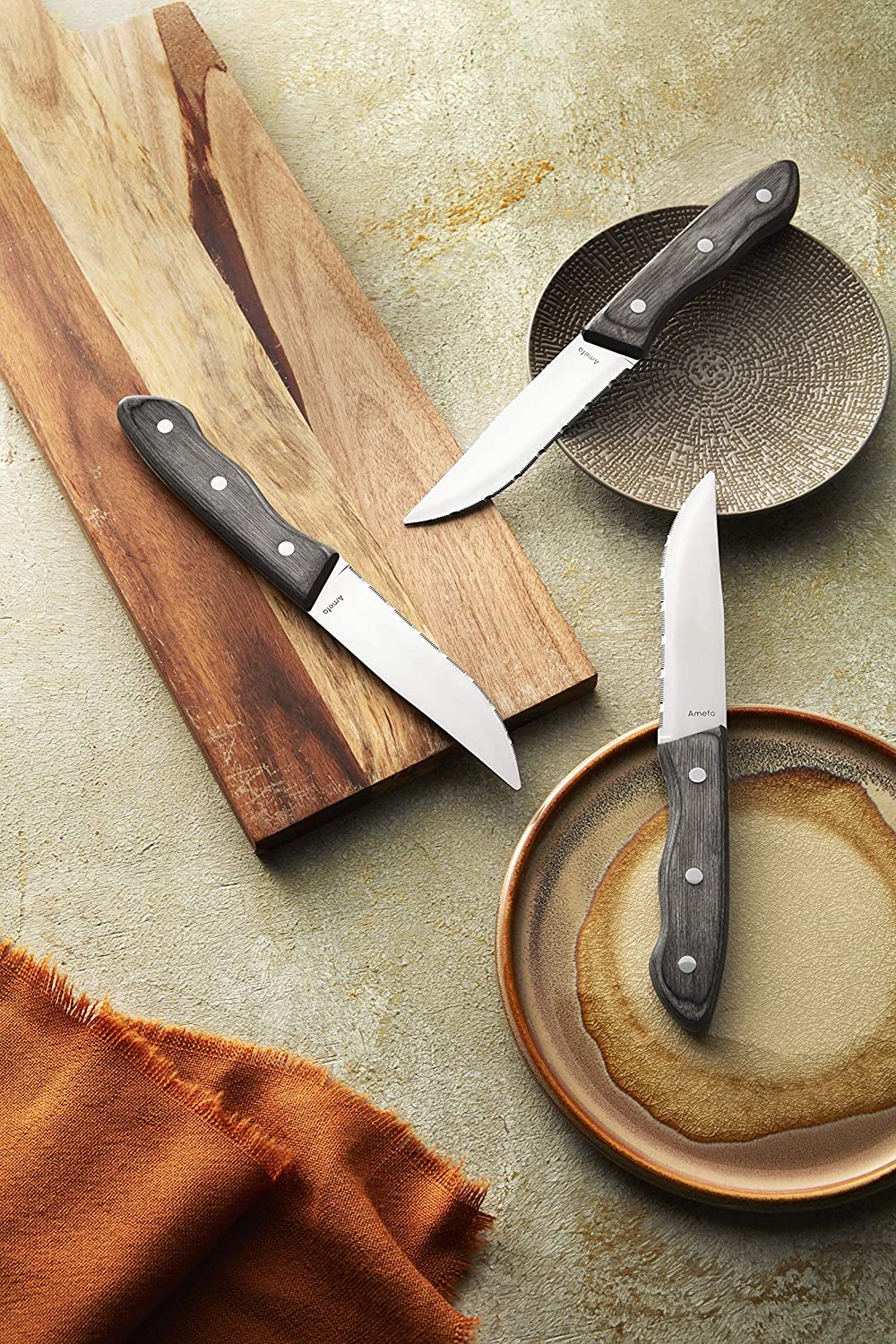 Amefa, Hercule Grillknivar Rostfritt Stål & Trähandtag 3-Pack
