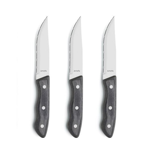 Amefa, Hercule Grillknivar Rostfritt Stål & Trähandtag 3-Pack