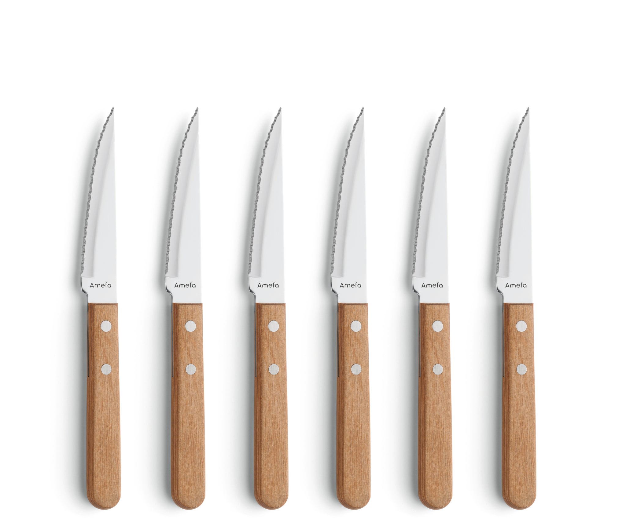 Amefa, Grillknivar Rostfritt Stål & Trähandtag 6-Pack
