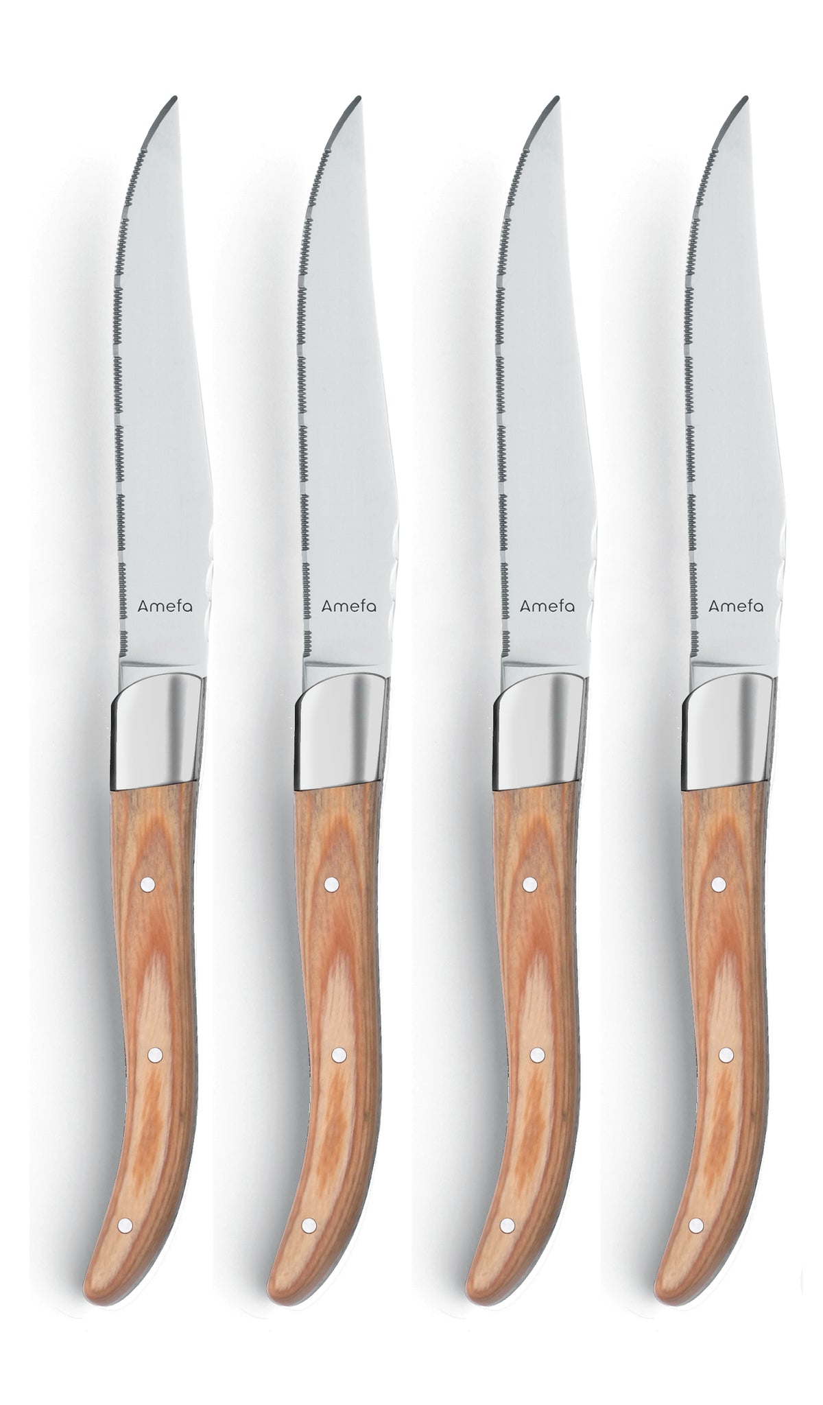 Amefa, Grillknivar Rostfritt Stål & Polerat Träskaft 4-Pack