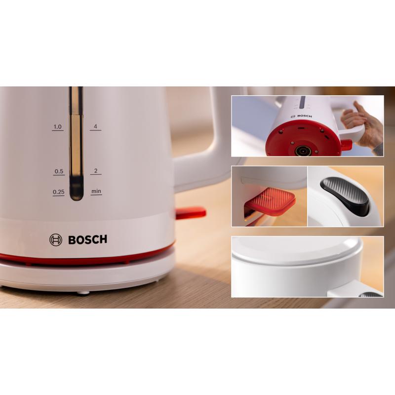 Bosch - MyMoment TWK3M121 Vattenkokare, Vit 1,7 Liter