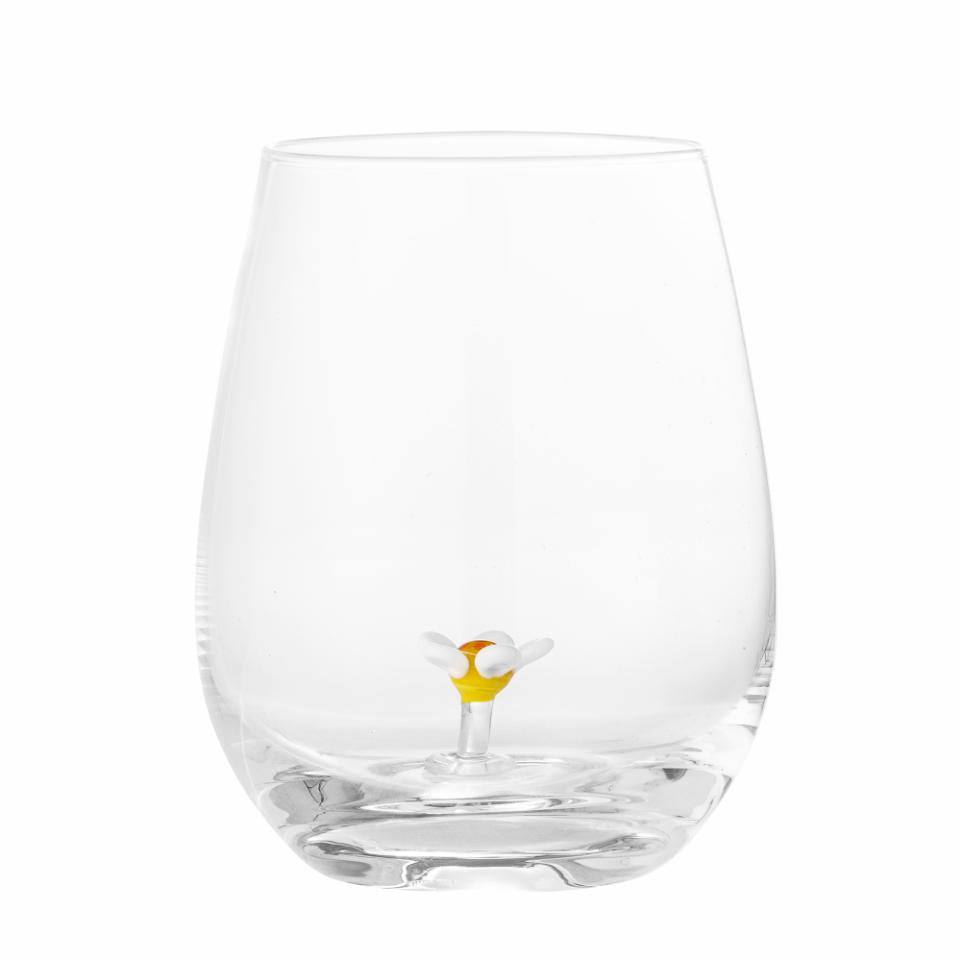 Bloomingville, Misa Dricksglas Ø9 Handdekorerad Blom Figur 560 ml