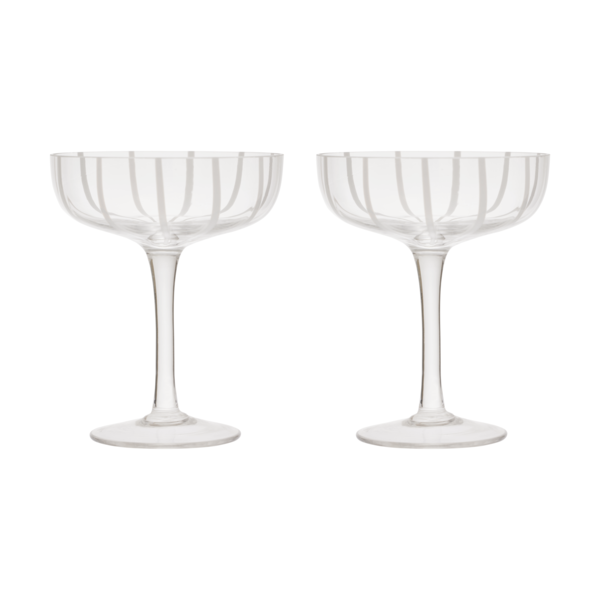 OYOY, Cocktailglas Klar Randigt 2-Pack