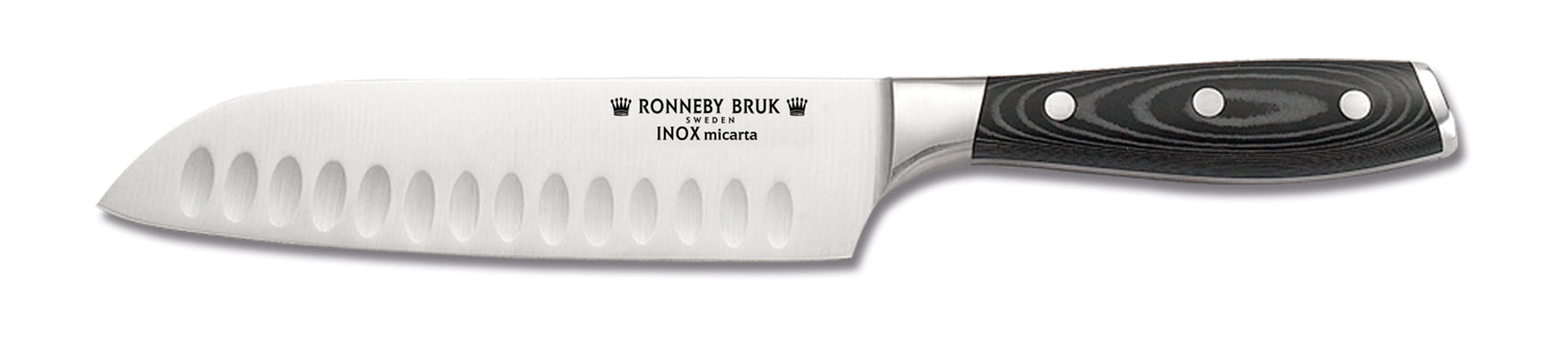 Ronneby Bruk - Micarta Santoku Japansk Kockkniv 17,5 cm Rostfritt Stål