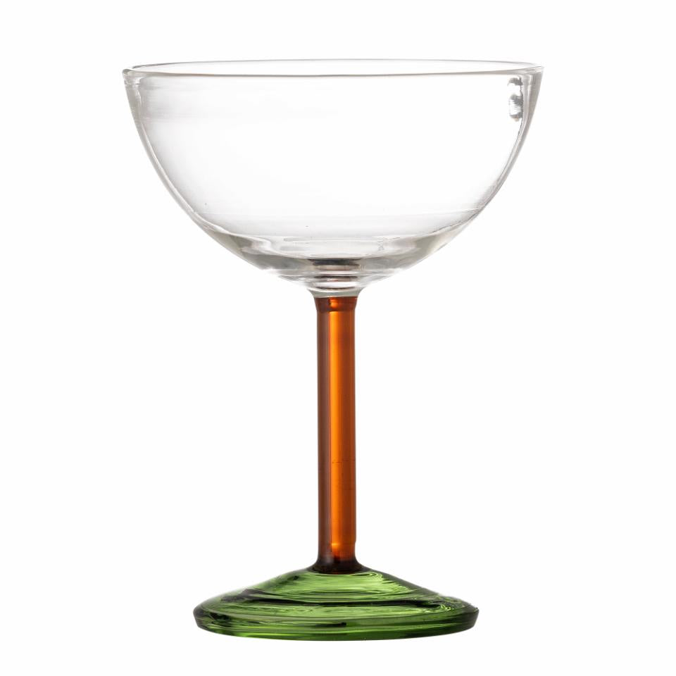 Bloomingville, Martine Cocktailglas Ø11 Grön/Röd Fot 230 ml