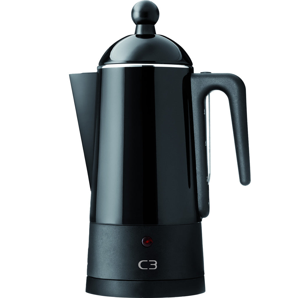 C3 - Perkolator Design 6 Koppar Svart stål