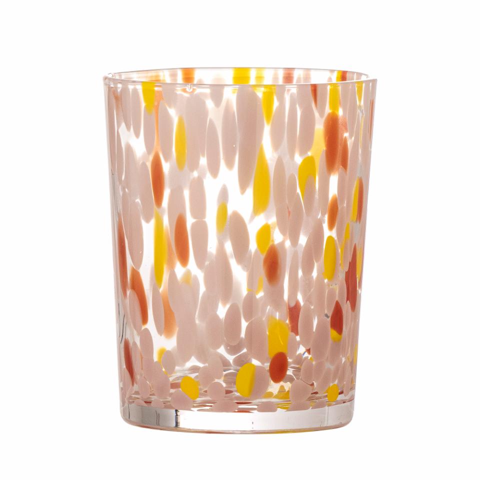 Bloomingville, Lilya Dricksglas Ø8 Pastellfärgat Mönster 335 ml