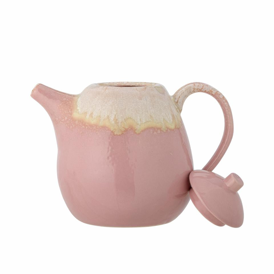 Bloomingville, Louisa Tekanna Ø13,5 Rosa/Vit Stengods 1190 ml