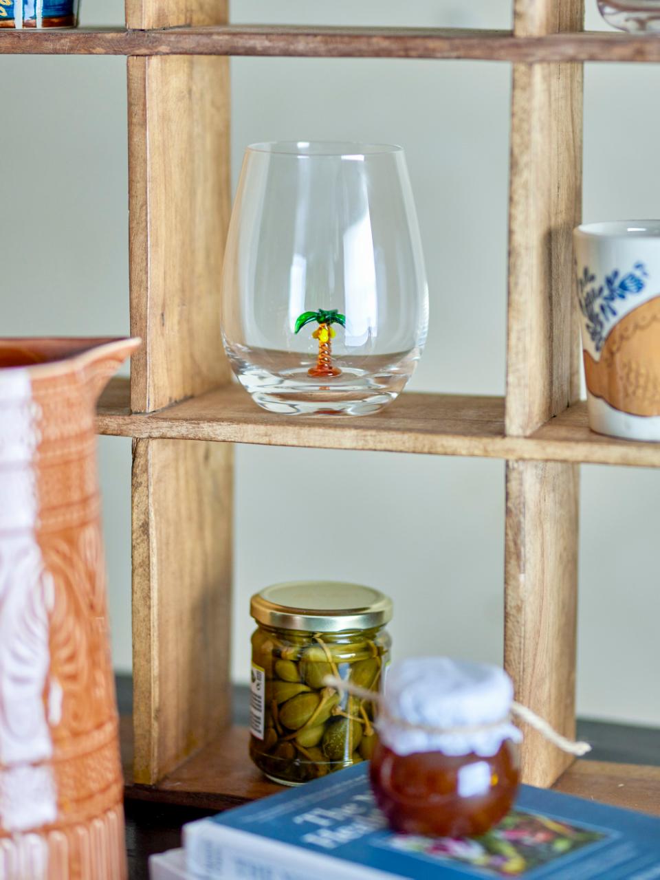 Bloomingville, Misa Dricksglas Ø9 Handdekorerad Palm Figur 560 ml