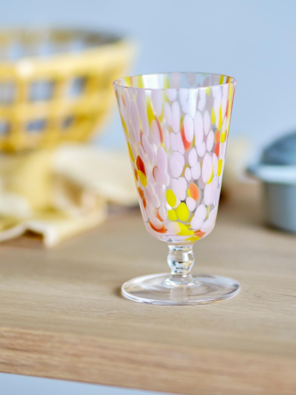 Bloomingville, Lilya Vinglas Ø8 Pastellfärgat Mönster 275 ml