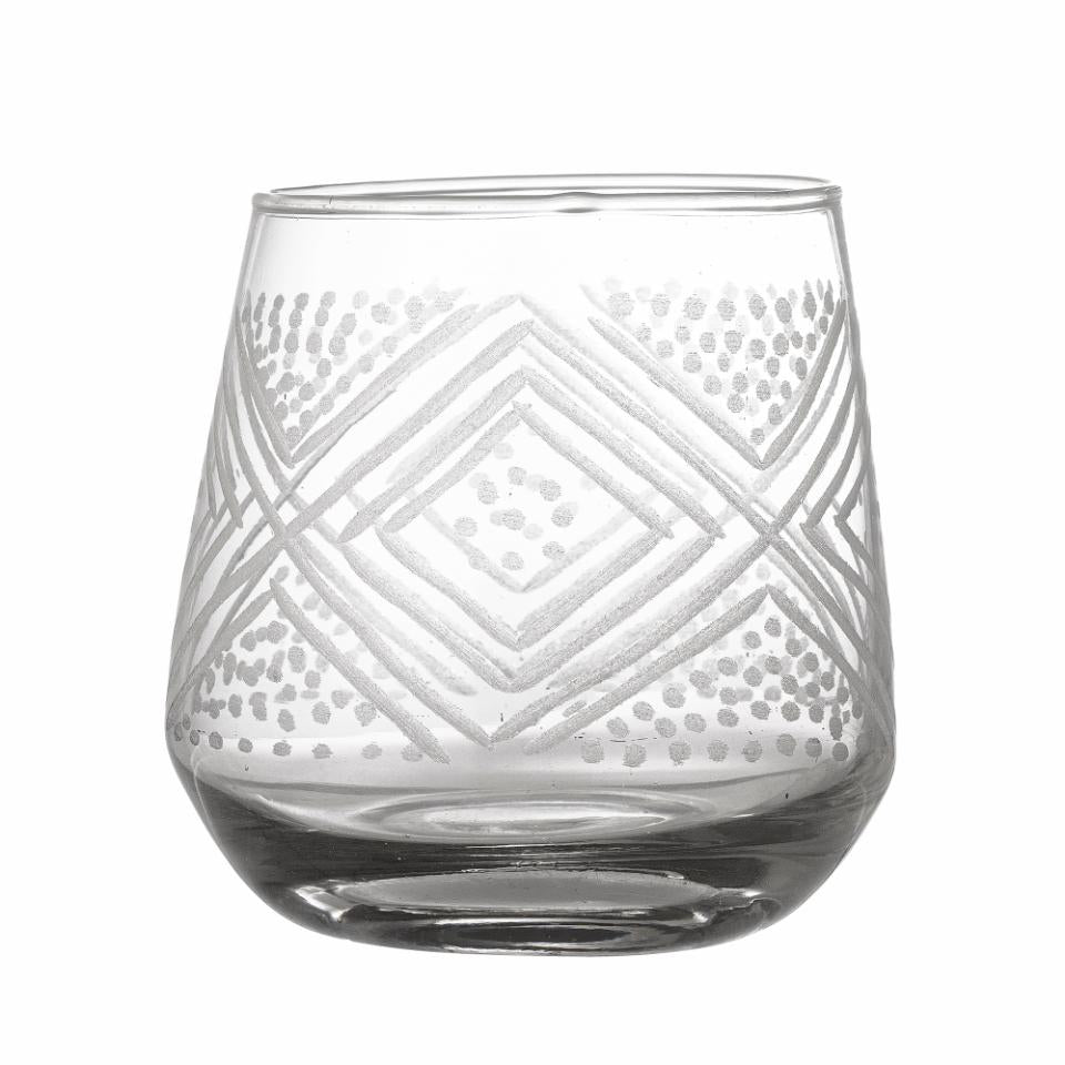 Bloomingville, Kiyomi Dricksglas Ø9 Unikt Mönster 320 ml