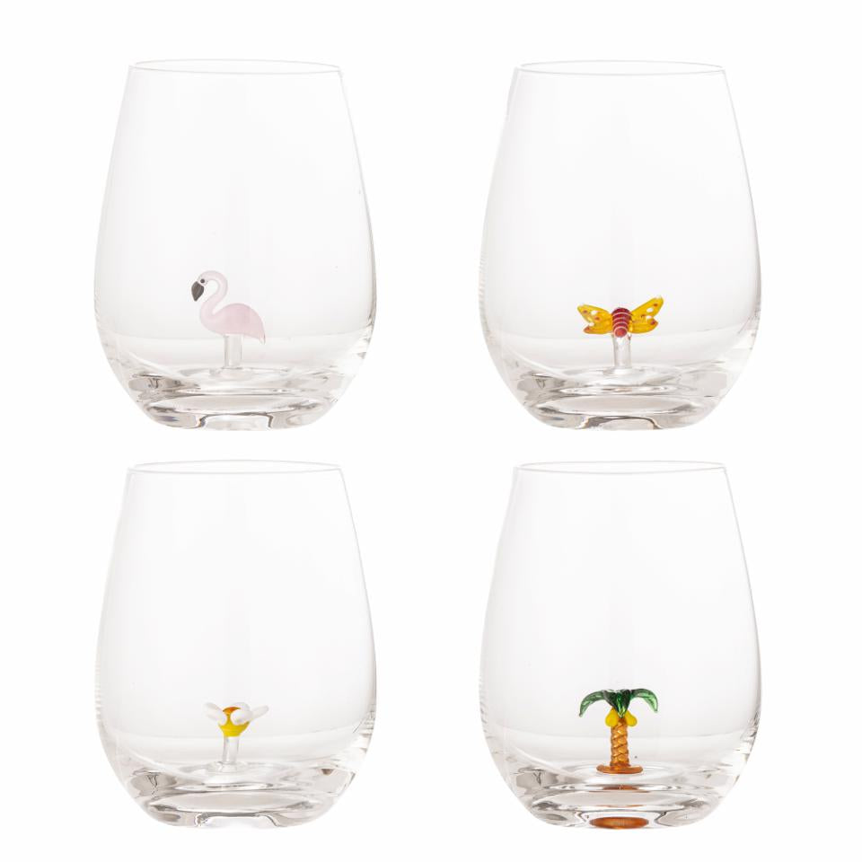Bloomingville, Misa Dricksglas Ø9 Handgjorda Figurer 560 ml