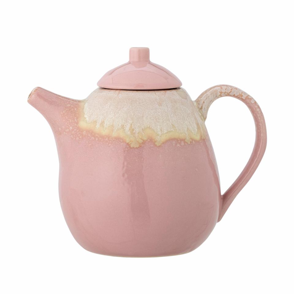 Bloomingville, Louisa Tekanna Ø13,5 Rosa/Vit Stengods 1190 ml