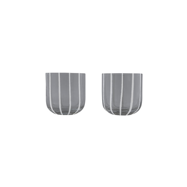 OYOY, Dricksglas Svart Randig 2-Pack