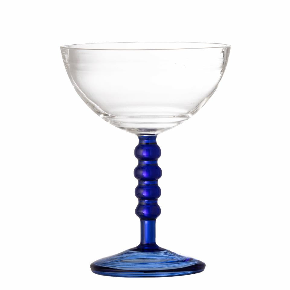 Bloomingville, Noemi Cocktailglas Ø11 Blå Fot 230 ml