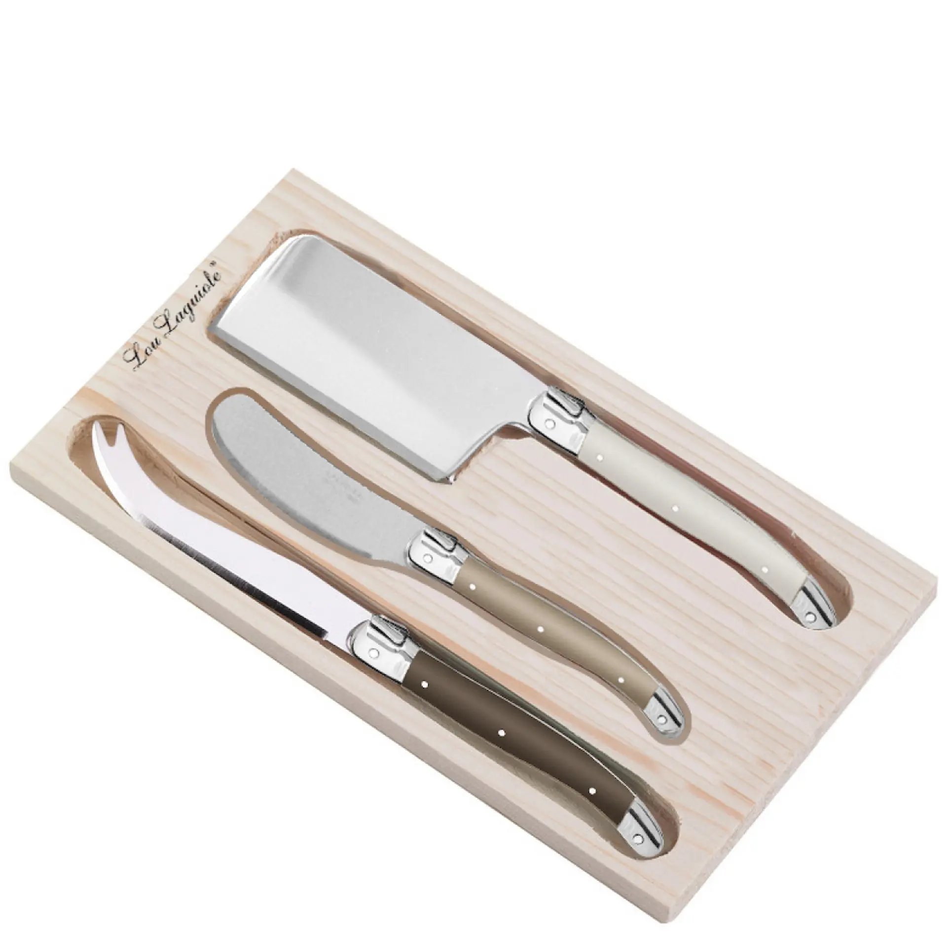 Lou Laguiole, Ostknivar Rostfritt Stål 3-pack Fransk Design
